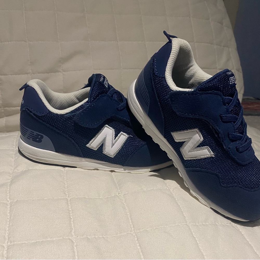 New Balance Kids' Navy and White Sneakers